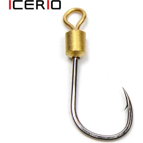 [50PCS] Hot Fishing Hook Sharp Barbed Fish Hook Fishing Tackle Fishhook with Rolling Swivel Spoon Lure Jig Hooks Size #4~#16