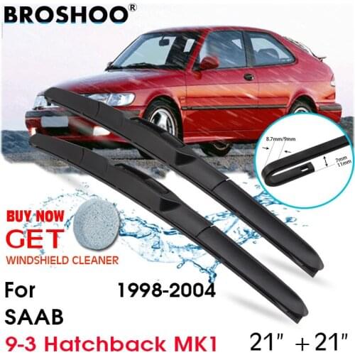 Car Wiper Blade Front Window Windscreen Windshield Wiper Fit Blades Accessories For SAAB 9-3 Hatchback MK1 21''+21'' 1998-2004