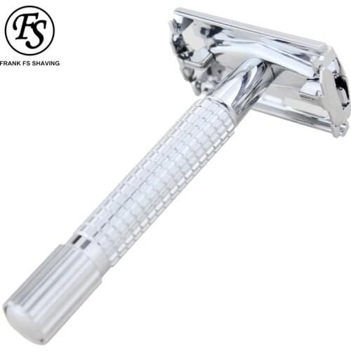 FRANK FS SHAVING Short Handle Double Edge Safety Razor Premium Wet Shaving Classic Metal Shavers 1 Razor 1 Blade Manual Shavers