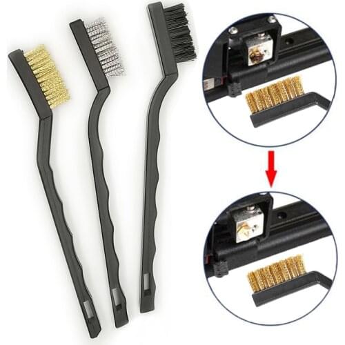 3D Printer Nozzle Cleaner Tool Copper Wire,Steel,Nylon Toothbrush For Cleaning Heating Block /Hotend Hot Bed Cleaning Parts