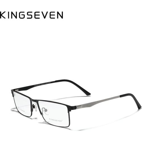 KINGSEVEN Titanium Alloy Optical Glasses Frame Men 2020 Square Support Custom Prescription Lenses1.56 1.61 Male Metal Eyewear
