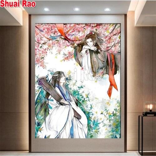 Lan Wangji 5d Diy Diamond Painting Mo Dao Zu Shi Figure Posters Diamond Embroidery Cross Stitch Home Decor Girls Room Fan Gifts