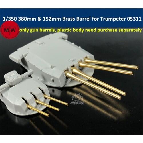 1/350 Scale 380mm & 152mm Brass Barrels for Trumpeter 05311 Richelieu Ship Model CYG026 total 17pcs