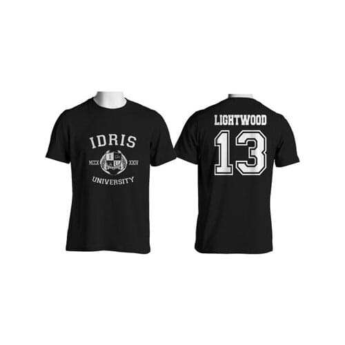 Idris University Shadowhunters t shirt men Lightwood 13 Herondale 91 Lightwood 89 printing short tee US plus size