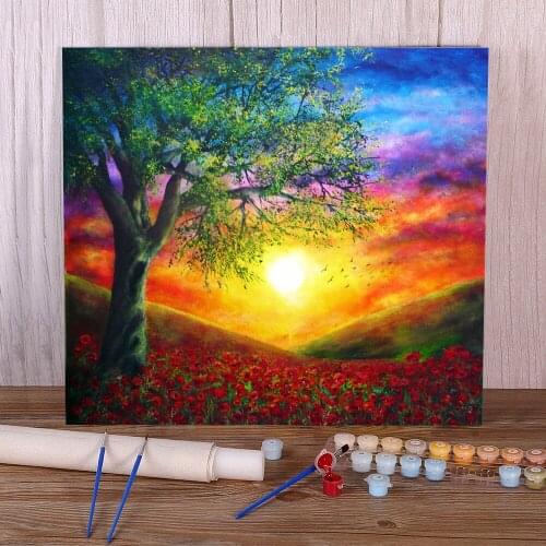 Natural Scenery Remembrance DIY Paint By Numbers Kit Acrylic Paints 50*70 Canvas Painting Decorative Paintings For Handicraft