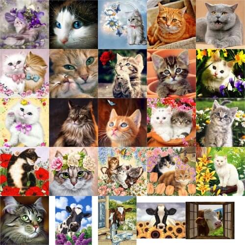 Colorfully cat cross stitch kit people 18ct 14ct UNprinting11ct count print canvas stitches embroidery DIY handmade needlework