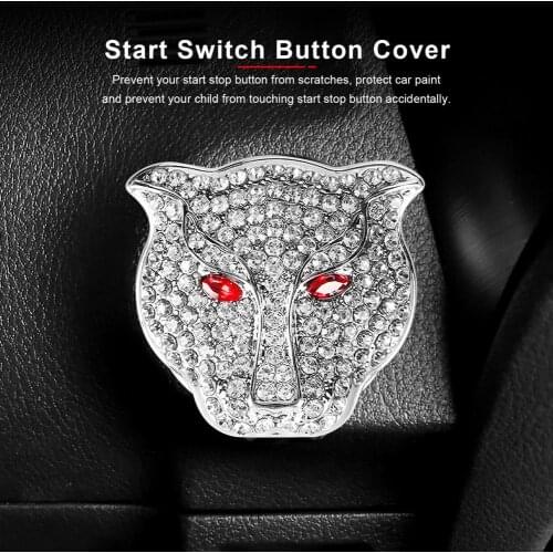 Car Engine Start Stop Switch Button Cover Auto One-button Start Car Accessories Zinc Alloy Push Button Stickers Protector Cover