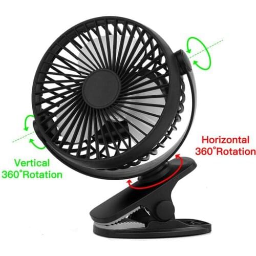 Hot Sale USB Rechargeable Clip Desktop Table Mute Fan Mini Portable Clamp Fan 360degree Rotating Ventilator With Air Cooler