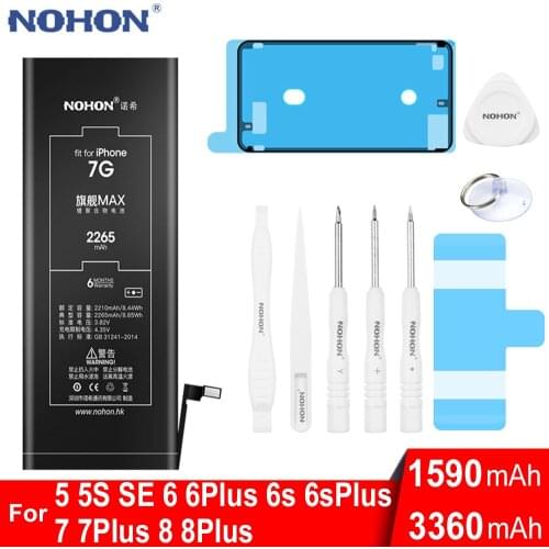 NOHON Original Battery For iPhone 5 6 S 6S 5S 5C SE 7 8 Plus 6Plus 7Plus 8Plus iPhone7 iPhone8 Mobile Phone Batteries Free Tools
