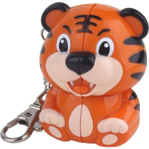 New Yuxin Zhisheng 2x2 Mini Tiger keychain Magic Cube Puzzle 2x2x2 cubo magico Professional Educational Toys King of the Jungle