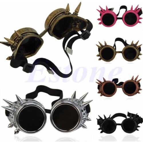 Victorian Gothic Cosplay Rivet Steampunk Goggles Glasses Welding Punk
