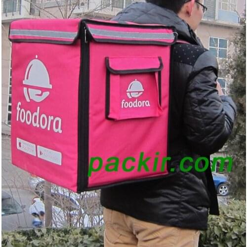 PK-65D:Heat Insulation Pizza Delivery Thermal Backpack, Pan Carrier,Pizza bag,Keep Hot,Side + Top Loading, 16" L x 12" W x 18" H