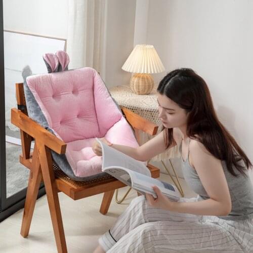 Office Chair Cushion Back Cushions Cute Chair Mat Thick Soft Fleece Conjoined Pad Sofa Balcony Warm Comfort Car Seat Home Decor