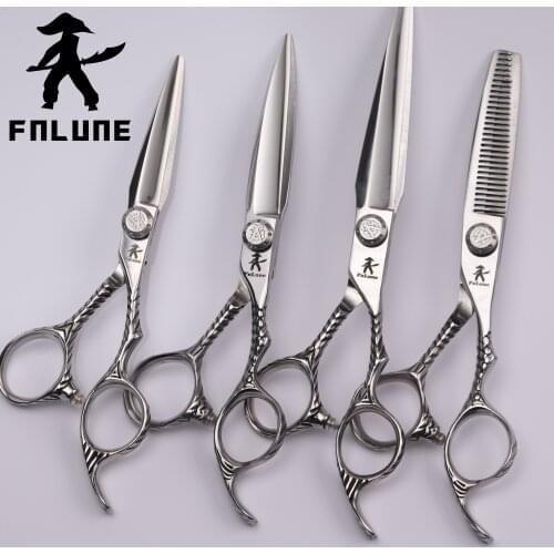 FnLune 6inch Professional Hair Salon Scissors Cut Barber Accessories Haircut Thinning Shear Scissors Hairdressing Tools Scissors