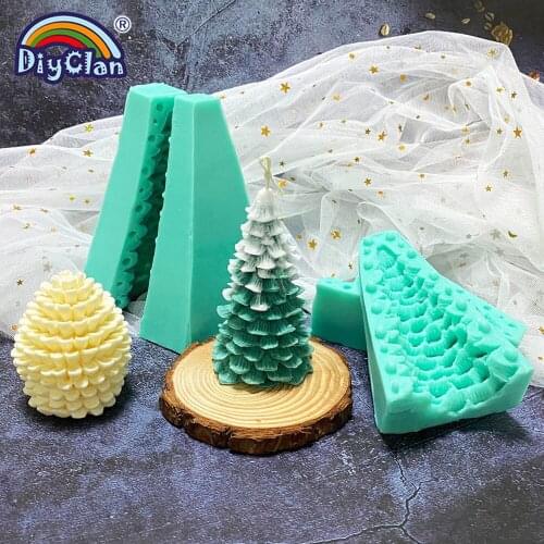 Christmas Tree Pine Cones Silicone Mold DIY Candle Aromatherapy Plaster Soap Handmade Making Mould Fondant Decoration Cake Tools