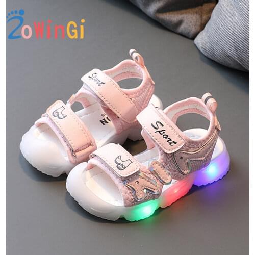 Size 21-30 Boys Sandals Summer 2021 New Fashion Kids Shoes for Girls Beach Sandals Children Glowing Shoes sandali bambino estate