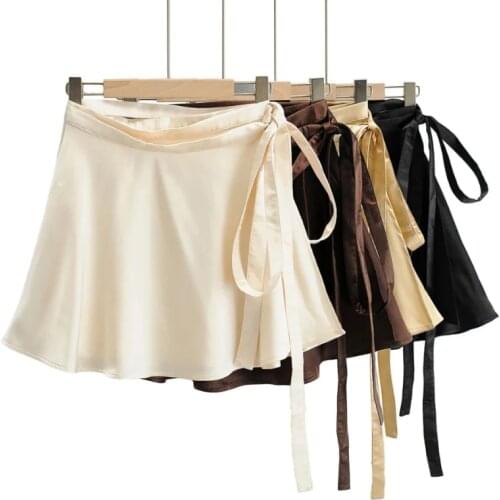 BeeHouse sexy satin lace-up jupe spodnica corta falda short mujer micro courte mini aesthetic skirt spodniczki damskie2021