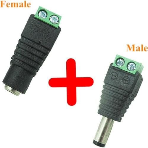 Male And Female Dc Power Plug 5.5 X 2.1Mm 12V 24V Jack Adapter Connector Plug Cctv 5.5X2.1