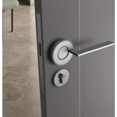 Nordic Silent Door Lock Bedroom Door Handle with Lock Interior Security UFO Door Handle Lock Cylinder Security Mute Door Lock