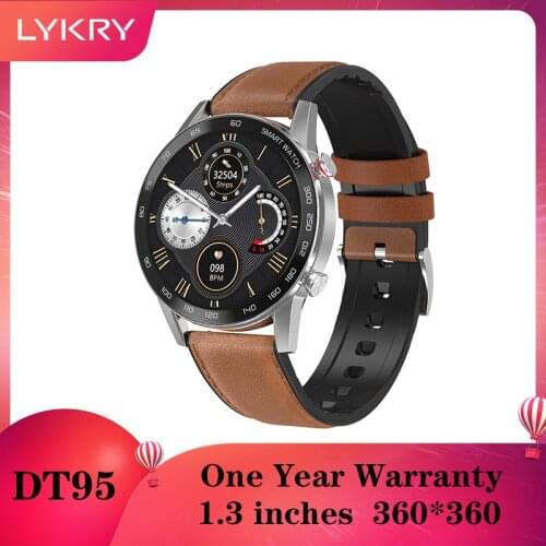 LYKRY DT95 Bluetooth Calling Smart Watch Men Heat Rate Monitor 360*360 HD IPS Screen IP68 Waterproof Sports Smartwatches 2020
