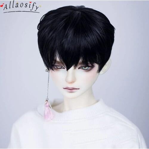 Allaosify 15 Clolors Short Straight Hair 1/3 1/4 1/6 Bjd Doll Wig