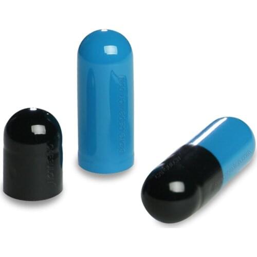 Hight quality 10,000 pcs/Carton Gel Capsules Size 00 Black&Blue Empty gelatin capsules for capsule filler machine