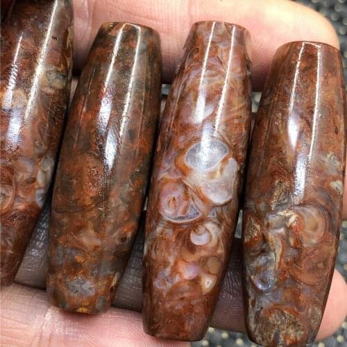 Law Conch Dzi Beads Hundreds of Millions of Years Snail Fossil Barrel Bead Back Cloud DIY Accessories Pendant Red Conch Dzi Bead