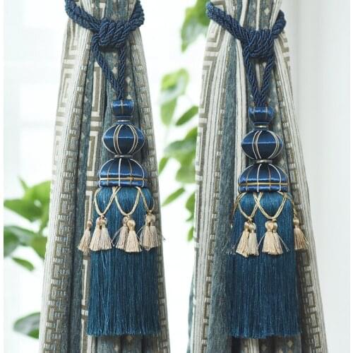 Curtain Tapestry Hanging Tassel Hanging Tie Backs Belt Ropes Ball Decoration Curtains Tiebacks Buckle Curtain Accessories Decor