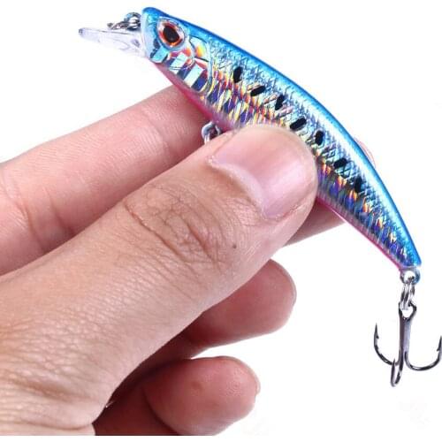 1Pcs Minnow Fishing Lure 68mm 6.5g Sinking Color Laser Body Wobbler Hard Crankbait Fishing Bait Swimbait Tackle Pesca