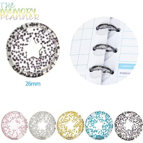 11pcs Star Notebook Mushroom Hole Loose-leaf Disc Binding Planner Ring Binder A5 Binder Rings Discbound Notebook Disc Planner