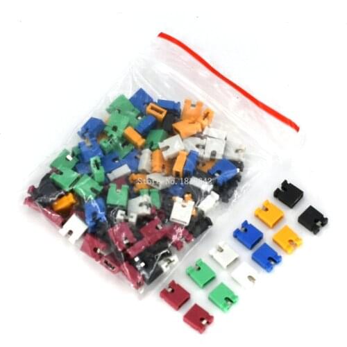 120PCS Colorful Pin Header Standard Computer Jumper Blocks Connector 2.54 mm 3 1/2 Hard Disk Drive Motherboard Expansion Card