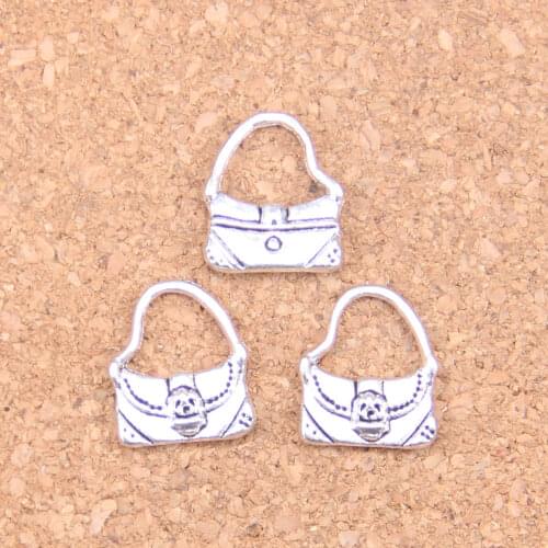 126pcs Charms handbag purse 15x12mm Antique Pendants,Vintage Tibetan Silver Jewelry,DIY for bracelet necklace