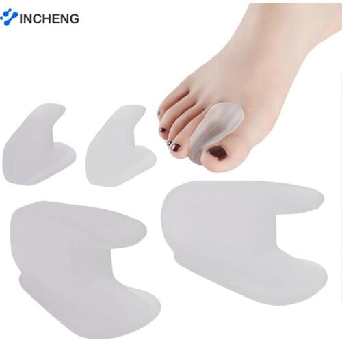 2pcs Silicone Toe Separator Insoles Ring Separation Hallux Valgus Correction Pad Thumb Orthotics Corrector Foot Care Tools