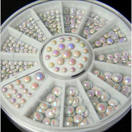 3pcs/lot Nail Art Decoration Wheel Design Manicure DIY Tips White Glitter Crystal Beauty Tools