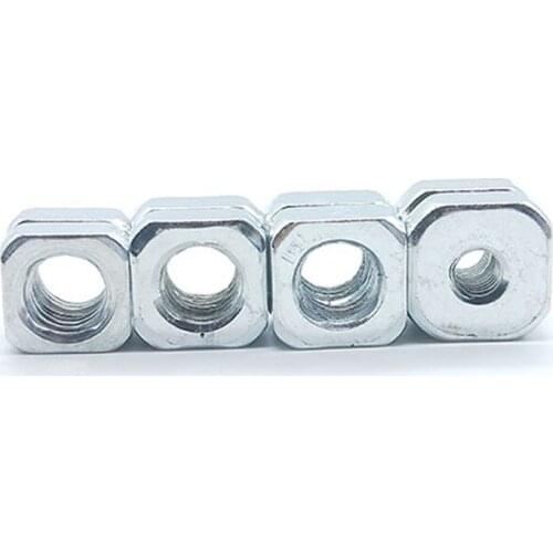 5pcs M5-M12 Galvanized Square Nuts Quartet Four Corners Rectangle Aluminum Accessories Slider Lock Nut 4mm-10mm thickness