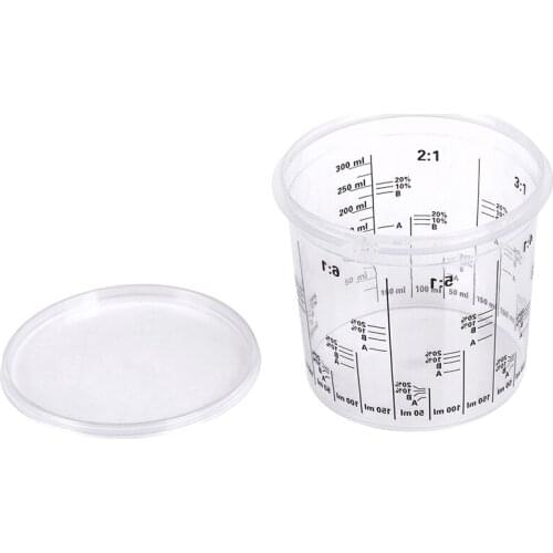 5pcs Plastic Paint Mixing Cups 385ml Paint Mixing Calibrated Cup For Accurate Mixing Of Paint And Liquids