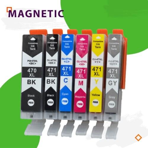 6Pcs For Canon PGI-470 PGI470 CLI471 Ink Cartridge For Canon PIXMA MG5740 MG6840 MG7740 Printer Office Inkjet Ink Cartridge