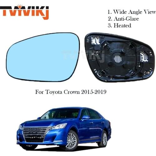 TVYVIKJ Side Rearview Mirror Blue Glass Lens For Toyota Crown 2015-2019 Wide Angle View anti glare Door Mirror wing