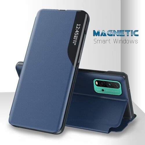 Covers For Xiaomi Redmi 9T Case Leather Smart View Window Flip for Xiaomi Redmi 9 T 9T Redmi9T Magnetic Holder Book Coque