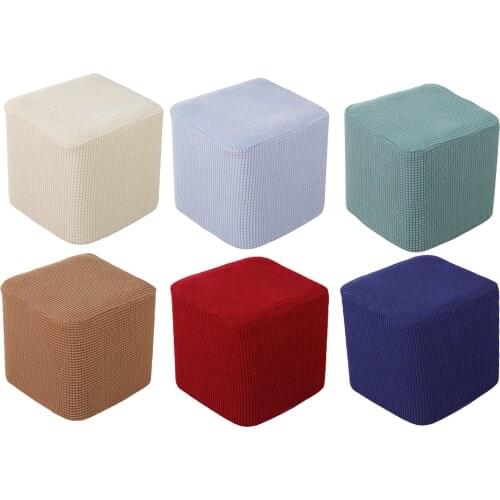 Polyester Chair Cover for 10"-13" Stretch Ottoman Slipcover Footstool Footrest Living Room Soft Cover