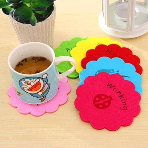 Colored Cup Pad Felt Products Fashion Felt Cup Pad Cute Creative Felt Pad Cup Accessories Table Decoration Table Mat