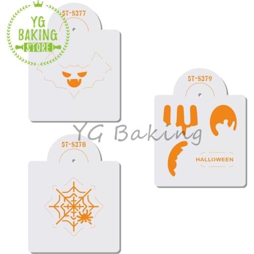 Dorica Halloween Bat/Knife/Fork/Spoon Cookie Cake Stencils & Stainless Steel Cutter Mold Kitchen Pastry Dessert Tool Bakeware
