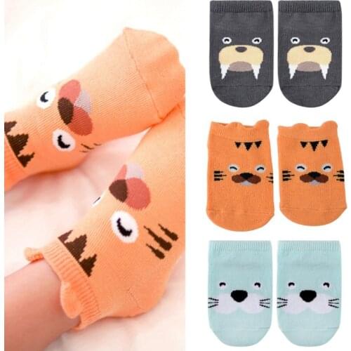 1-4 Year Kids Cotton sock Unisex Children socks for Girls Boys Cartoon Animal Anti Slip Boots Ankle Socks SK03