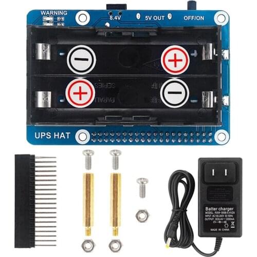 Uninterruptible Power Supply UPS Stable 5V Power Output for Raspberry Pi 4 Model B/3B+/3B-,US Plug