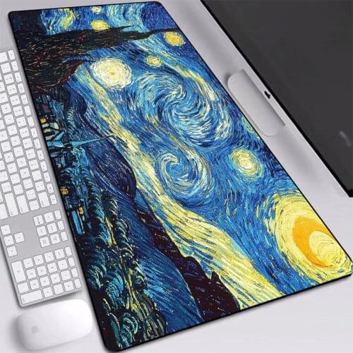 MRGBEST Oil Painted Printed Mouse Pad Anti-slip Durable Desk Pad 2mm/3mm Locking Edge Mouse-pad Computer Accessories for Gamer