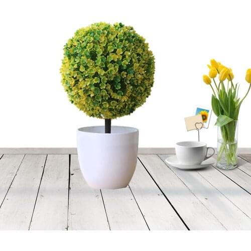 Cute Decorative Artificial Outdoor Ball Plant Tree Pot Flowers Home Desktop Home Decor