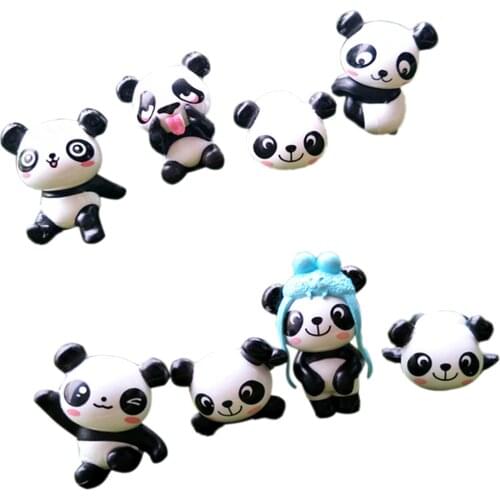 8 Pieces Miniature Bonsai DIY Craft Vase Terrarium Figurine Panda Bear Decor