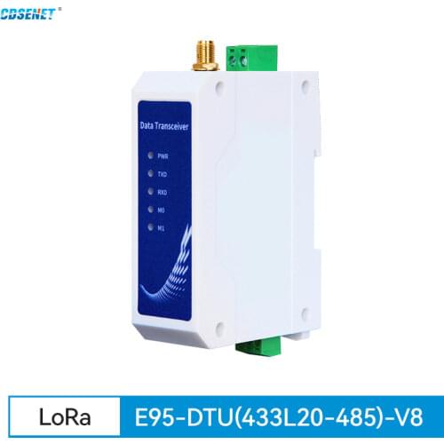 LoRa Module 433MHz RS485 Half duplex 20dBm Long Range 3km Modbus Din-Rail High Performance Wireless Data Transmission Relay LBT