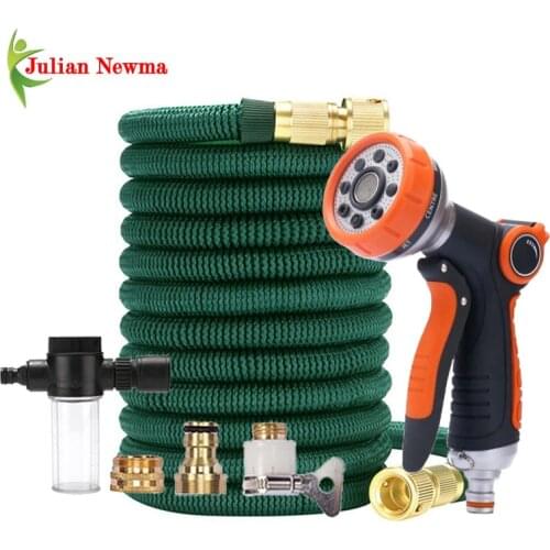 NEW High Pressure Expandable Garden Watering Hose Set Flexible Magic Water Hose Pipe Car Wash Hoses Water Gun Foam Noozle