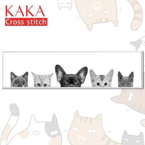 KAKA Cross stitch kits Embroidery needlework sets with printed pattern,11CT canvas,Home Decor for garden House,5D Animals Dogs